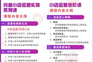 小店运营全套系列课 从基础入门到进阶精通,系统掌握月销百万小店核心秘密