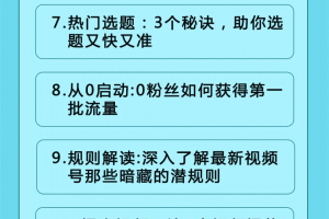 视频号运营实战课2.0,目前市面上最新最全玩法,快速吸粉吸金(10节视频)