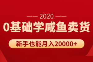 新手0基础学咸鱼卖货,也能轻松月入20000+【价值998元】