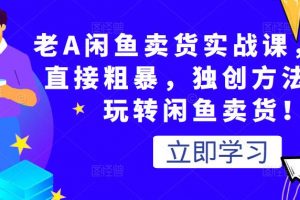老A闲鱼卖货实战课,简单直接粗暴,独创方法带你玩转闲鱼卖货!