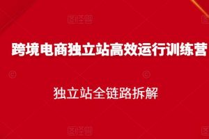跨境电商独立站高效运行训练营,独立站全链路拆解