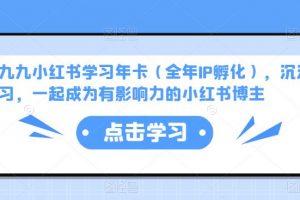 厦九九小红书学习年卡(全年IP孵化),沉浸式学习,一起成为有影响力的小红书博主