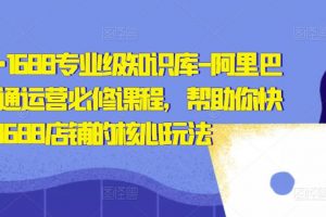 亿事君·1688专业级知识库-阿里巴巴诚信通运营必修课程,帮助你快速掌握1688店铺的核心玩法