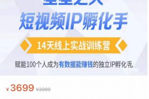 瑶瑶·自然流短视频IP孵化第二期,14天线上实战训练营,赋能100个人成为有数据能赚钱的独立IP孵化手