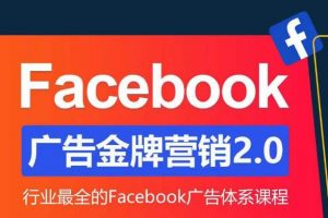 Facebook广告营销体系化教程,Facebook广告金牌营销2.0,行业最全的Facebook广告体系课程