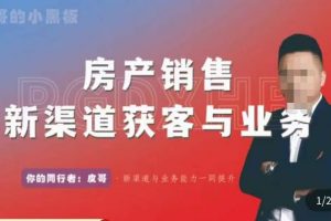 皮哥·房产销售新渠道获客与业务,打造新时代房产经纪达人,助力行业新人成长为业内精英