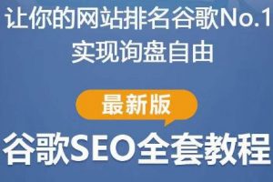 谷歌SEO实战教程:如何让你的网站在谷歌排名第一,内容从入门到高阶,适合个人及团队
