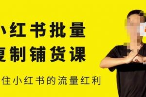 张宾·小红书批量复制铺货课,小红书0-1快速起号变现玩法,抓住小红书的流量红利(更新2023年3月)