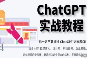 ChatGPT实战教程,带你从小白成为ChatGPT专家,未来淘汰你的不一定是GPT,但一定是会使用GPT的人