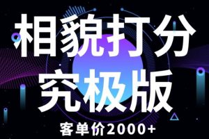 相貌打分究极版,客单价2000+纯新手小白就可操作的项目