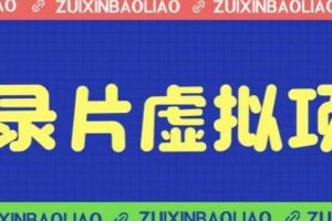 价值1280的蓝海纪录片虚拟项目,保姆级教学,轻松日入600+【揭秘】