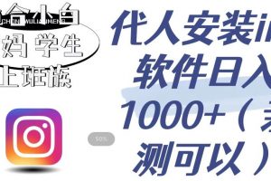 代人安装ins软件日入1000+,适合小白宝妈学生上班族(亲测可行)【揭秘】