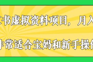 小红书虚拟资料项目,月入2w+,非常适合宝妈和新手操作【揭秘】