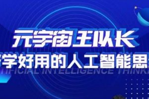 元宇宙王队长·好学好用的人工智能课,通过简单清晰的实操,理解人工智能如何科学高效的应用