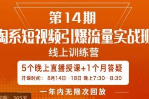 南掌柜·淘系短视频引爆流量实战班,短视频是一个没有天花板的流量入口