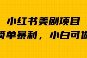 外面卖1980的小红书美剧项目,单日收益1000+,小众暴利的赛道【揭秘】