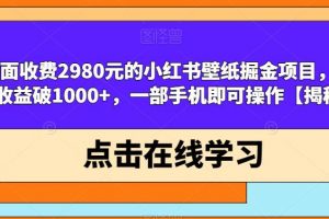 外面收费2980元的小红书壁纸掘金项目,单日收益破1000+,一部手机即可操作【揭秘】