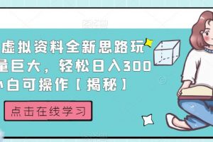 小红书虚拟资料全新思路玩法,流量巨大,轻松日入300+,小白可操作【揭秘】