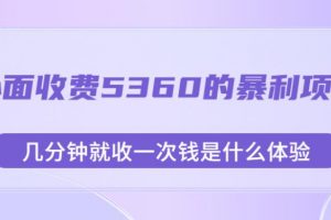 外面收费5360的暴利项目,几分钟就收一次钱是什么体验,附素材【揭秘】