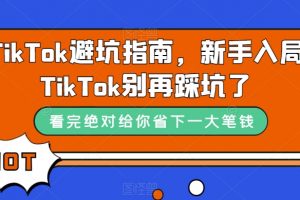 TikTok避坑指南,新手入局TikTok别再踩坑了