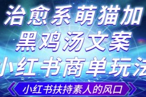 治愈系萌猫加+黑鸡汤文案,小红书商单玩法,3~10天涨到1000粉,一单200左右