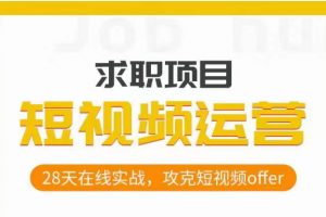 短视频运营求职实操项目,28天在线实战,攻克短视频offer