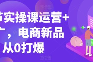 99节实操课运营+推广,电商新品从0打爆
