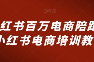 小红书百万电商陪跑,小红书电商培训教程