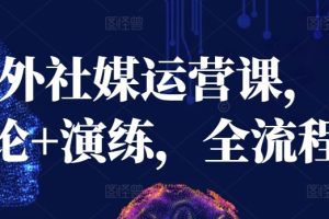 海外社媒运营课,理论+演练,全流程